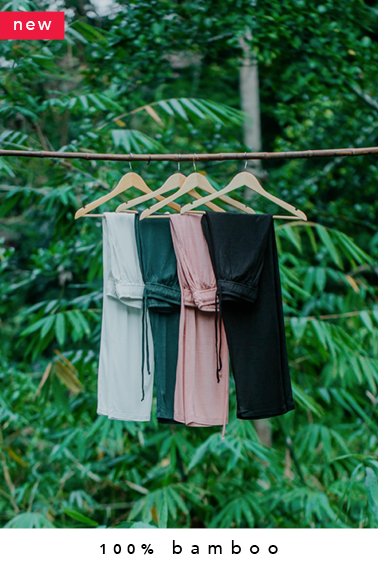 2x 100% bamboo kimono + 2x lounge pants combo (made-to-order in Bali + natural dye) 25% OFF